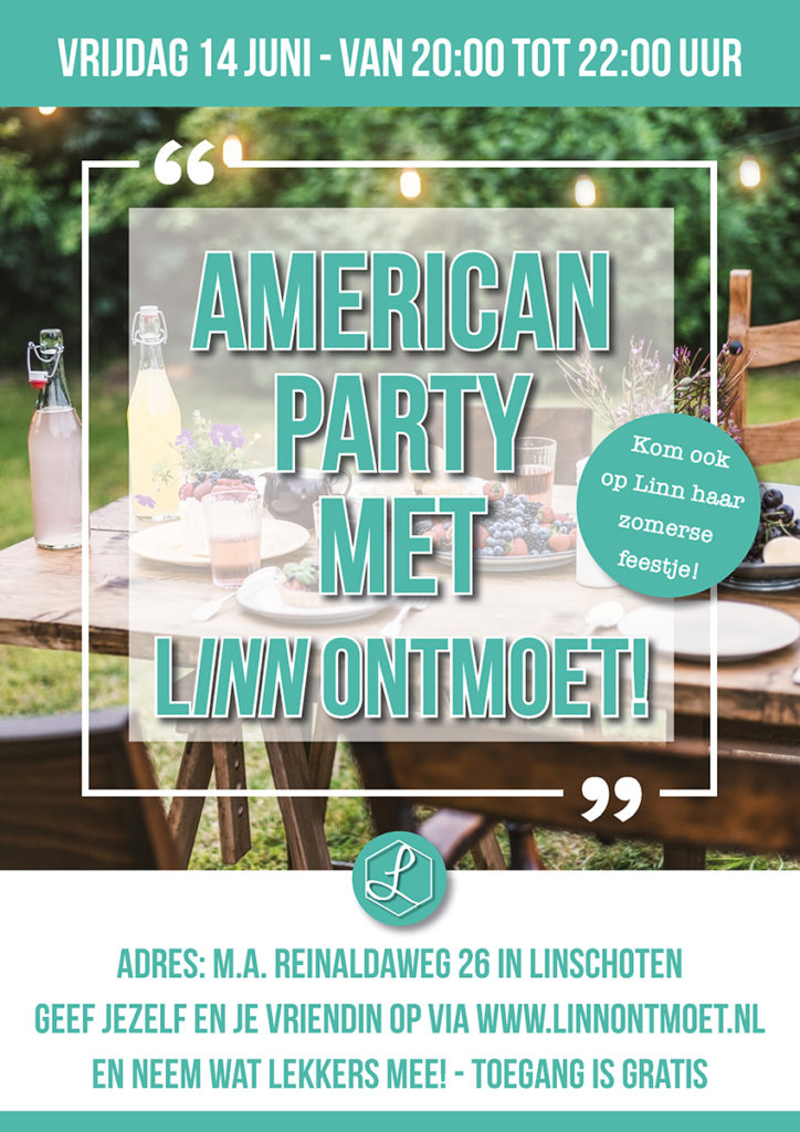 Huisstijl voor jou poster ontwerp Linn Ontmoet American party