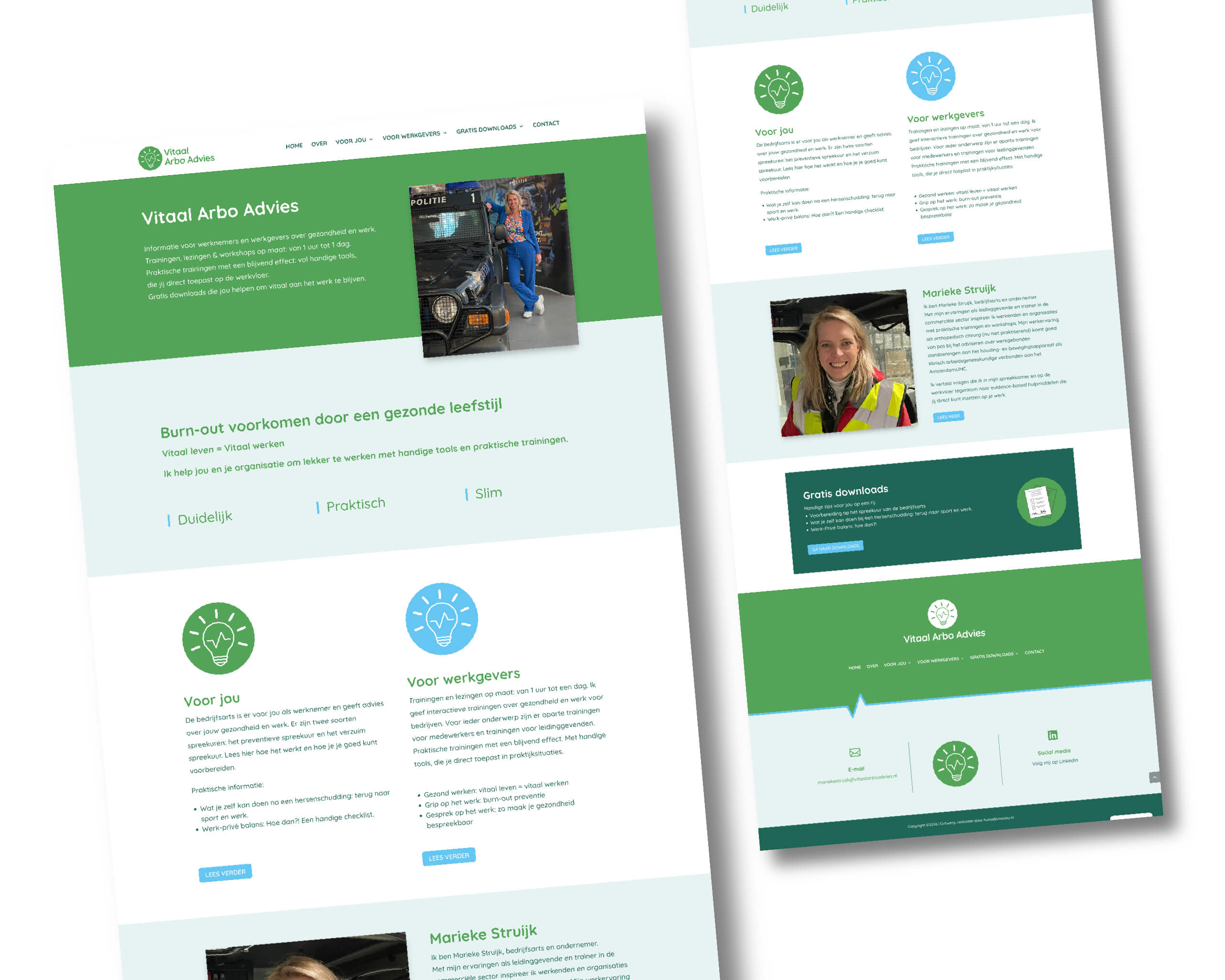 Webdesign Vitaal Arbo Advies – huisstijl en website ontwerp voor bedrijfsarts Marieke Struijk